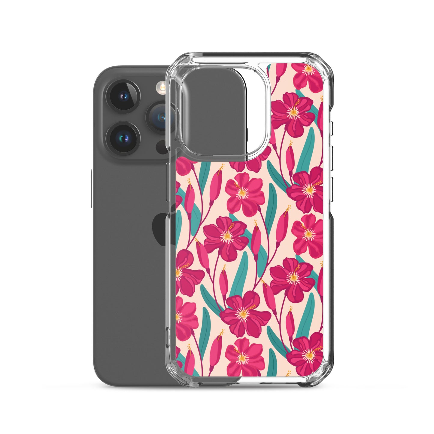 Hibiscus Flower Pattern Clear Case for iPhone®