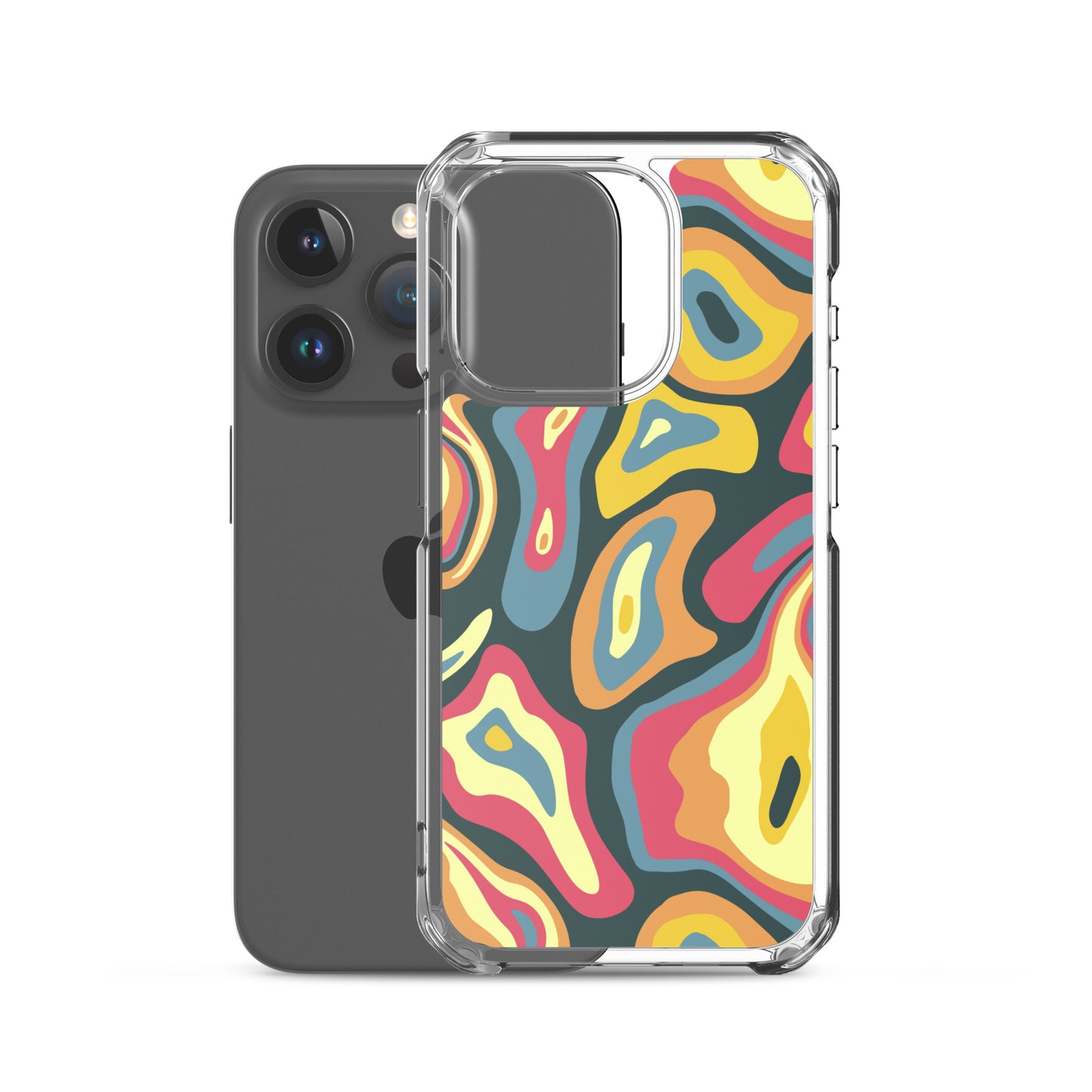 Colorful Groovy Psychedelic Pattern Clear Case for iPhone®