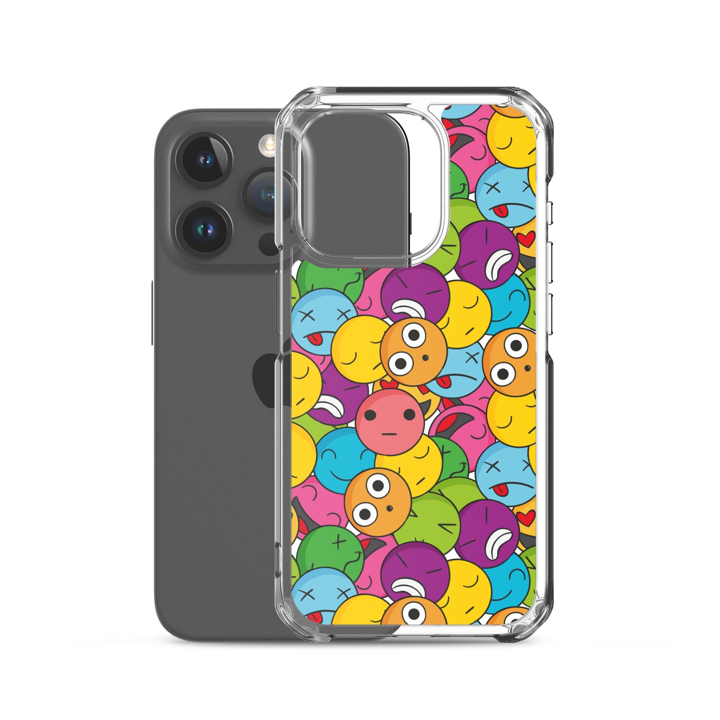 Creative Colorful Emoticons Pattern Clear Case for iPhone®