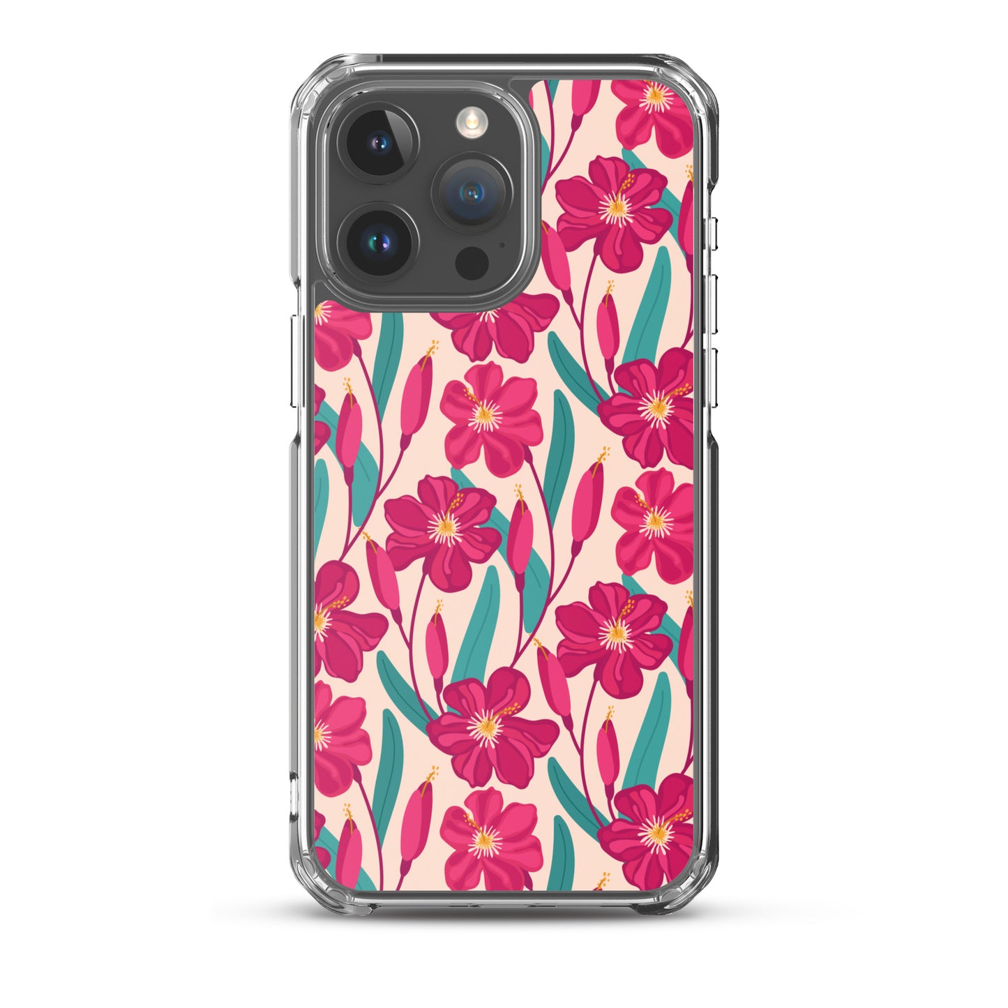 Hibiscus Flower Pattern Clear Case for iPhone®