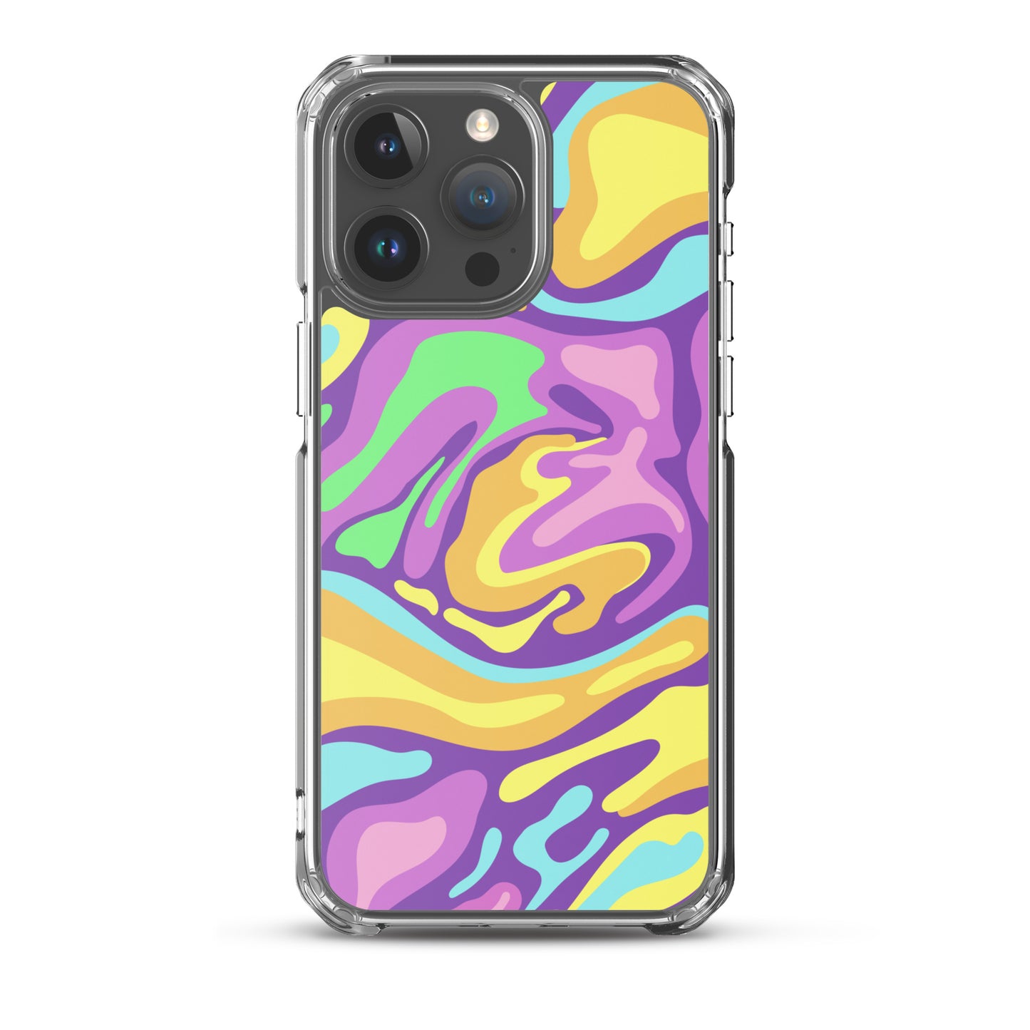 Colorful Groovy Psychedelic Wave Pattern Clear Case for iPhone®