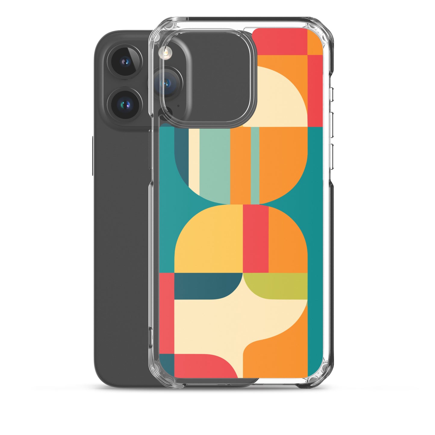 Abstract Retro Style Shapes Pattern Clear Case for iPhone®