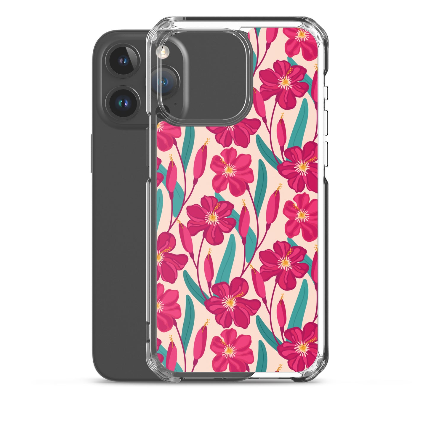 Hibiscus Flower Pattern Clear Case for iPhone®
