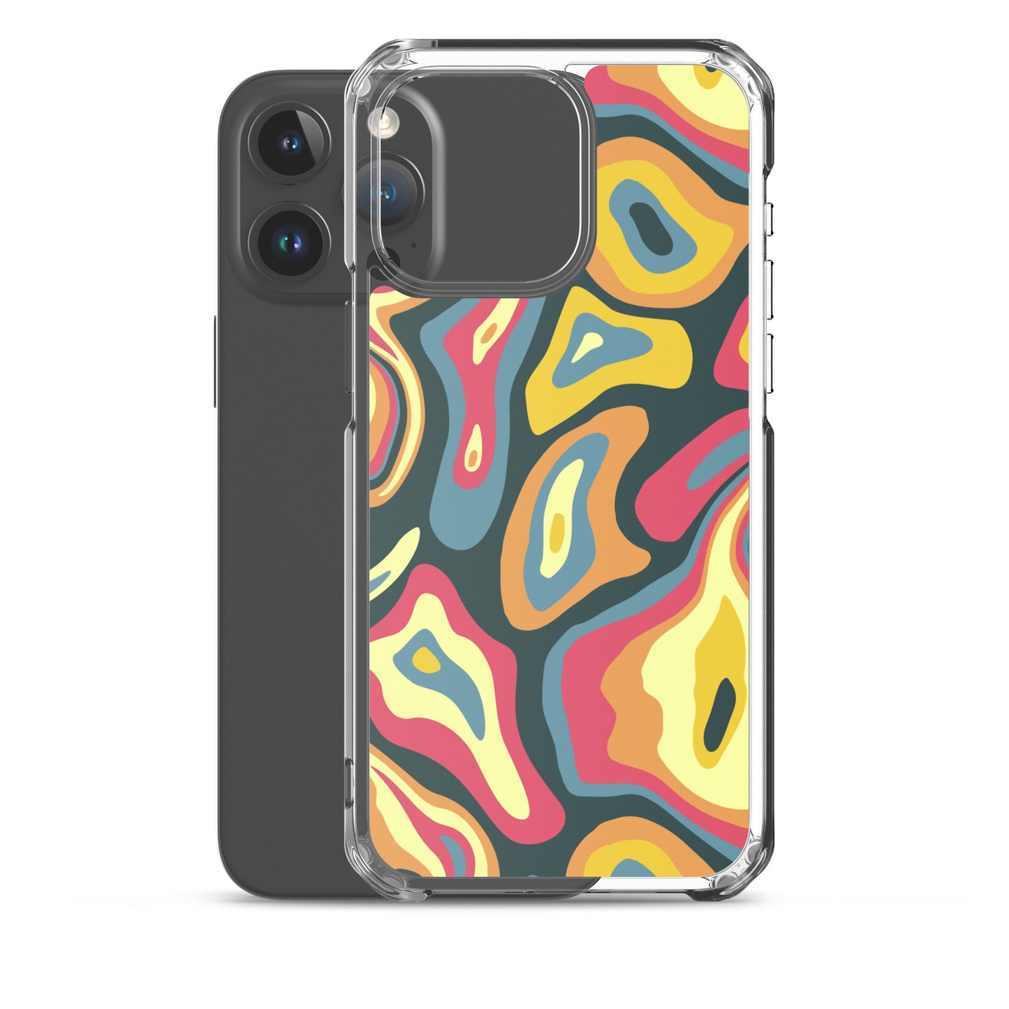 Colorful Groovy Psychedelic Pattern Clear Case for iPhone®