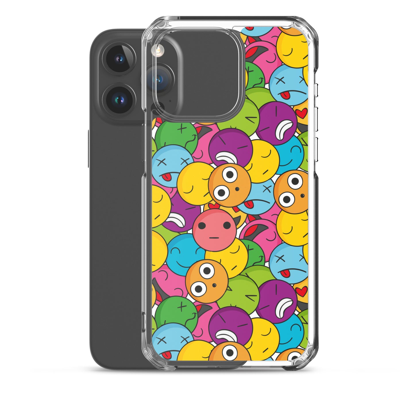 Creative Colorful Emoticons Pattern Clear Case for iPhone®