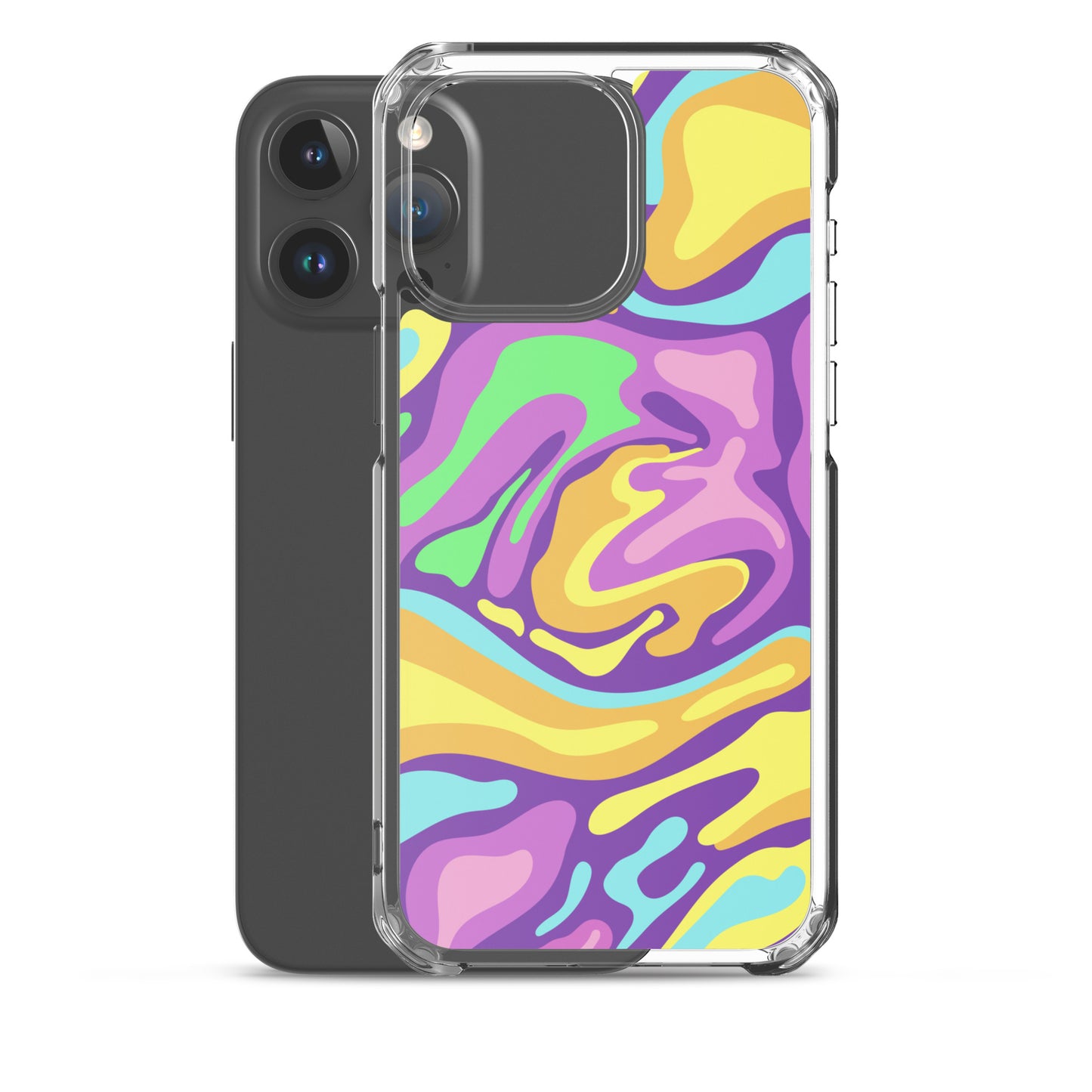Colorful Groovy Psychedelic Wave Pattern Clear Case for iPhone®