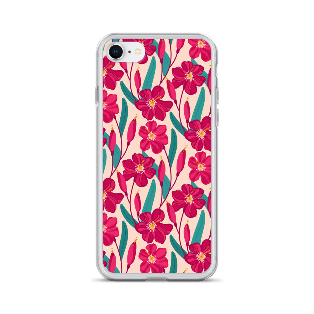 Hibiscus Flower Pattern Clear Case for iPhone®