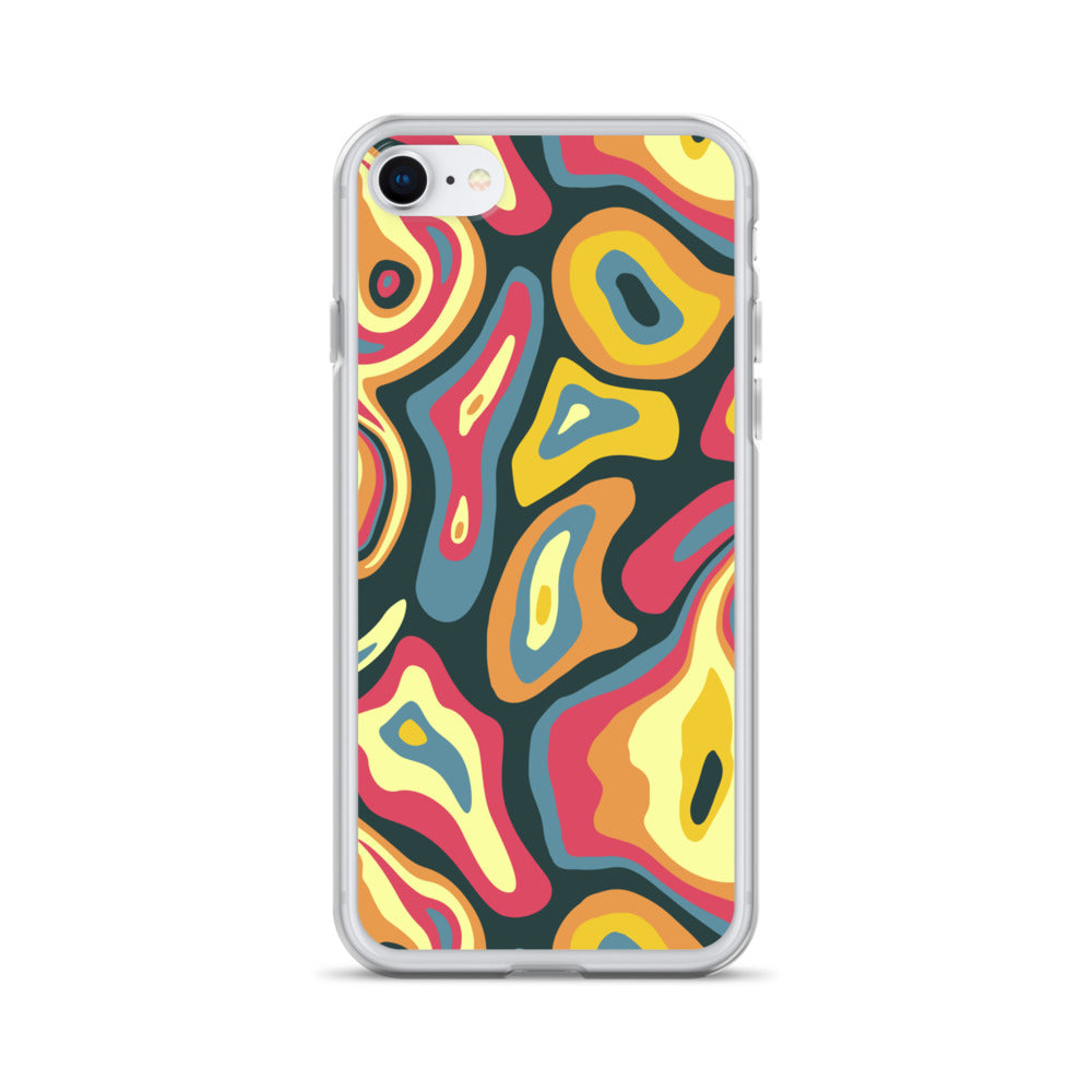 Colorful Groovy Psychedelic Pattern Clear Case for iPhone®