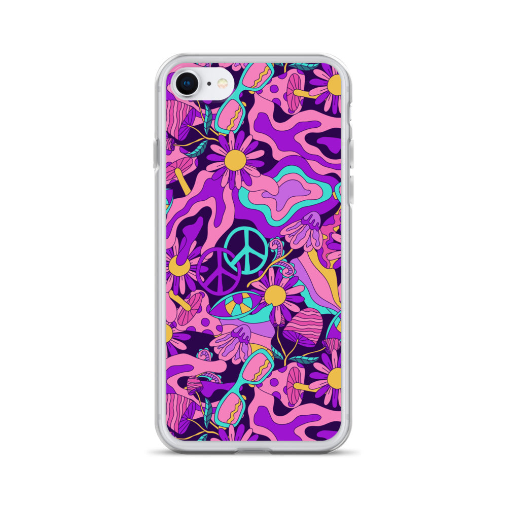 Colorful Psychedelic Pattern Clear Case for iPhone®