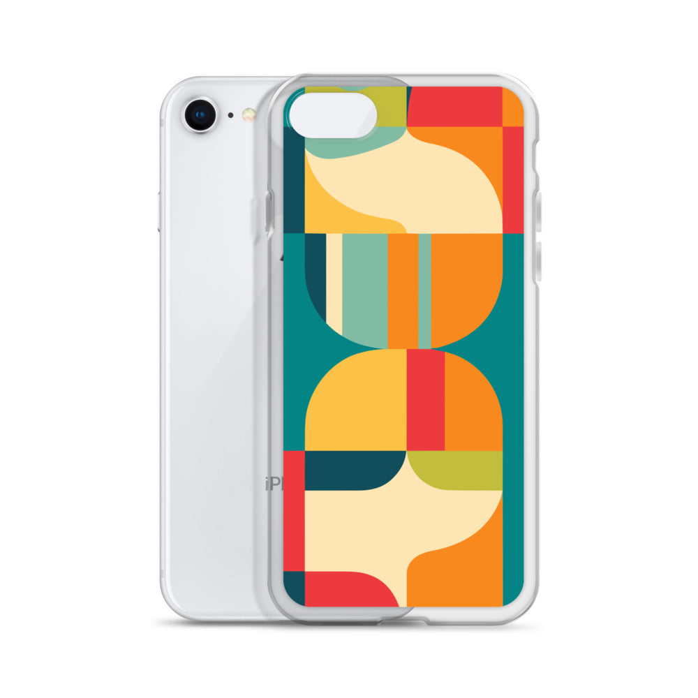Abstract Retro Style Shapes Pattern Clear Case for iPhone®