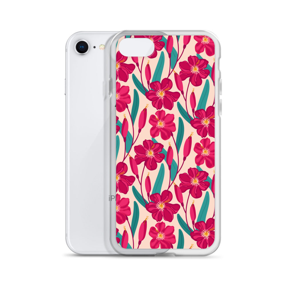 Hibiscus Flower Pattern Clear Case for iPhone®