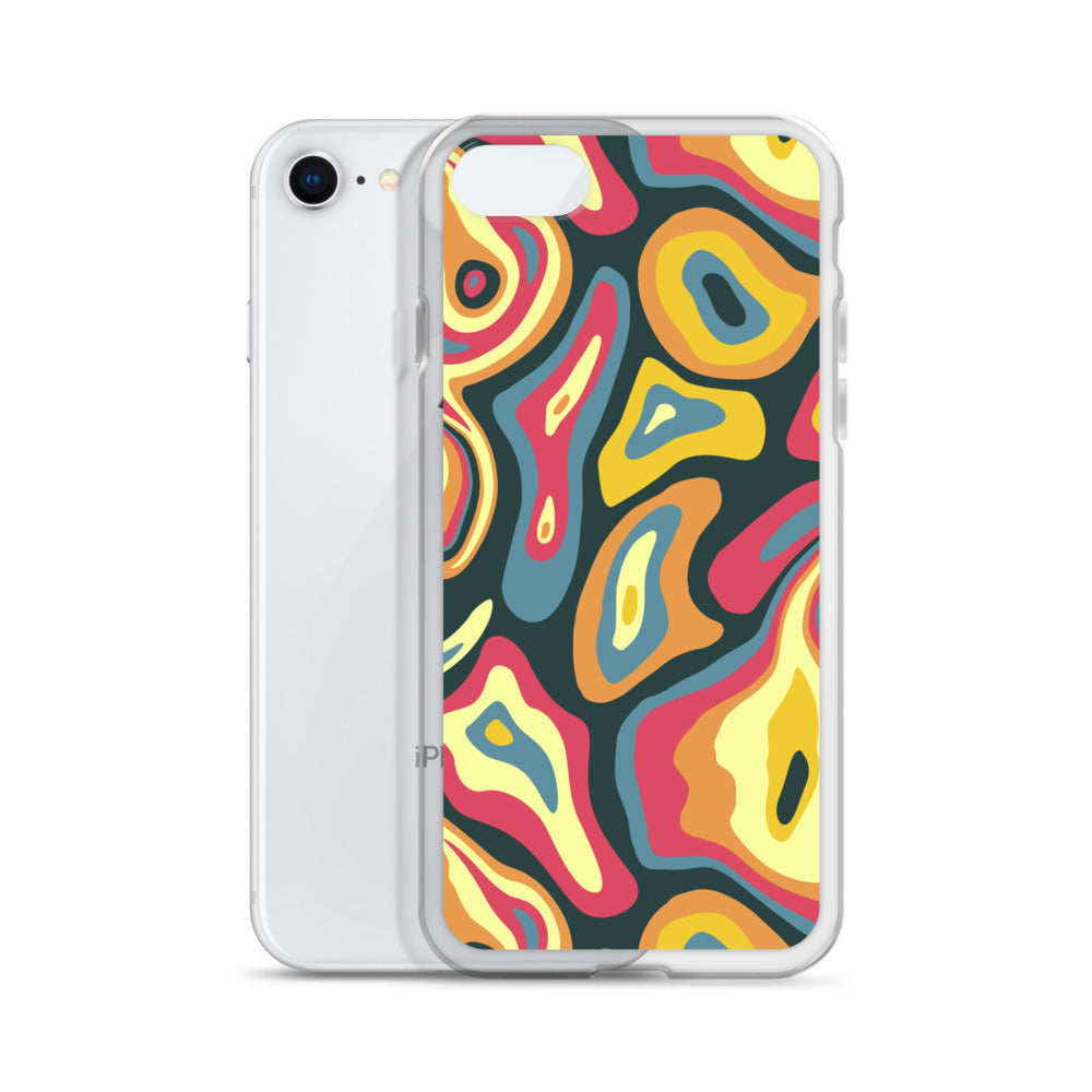 Colorful Groovy Psychedelic Pattern Clear Case for iPhone®