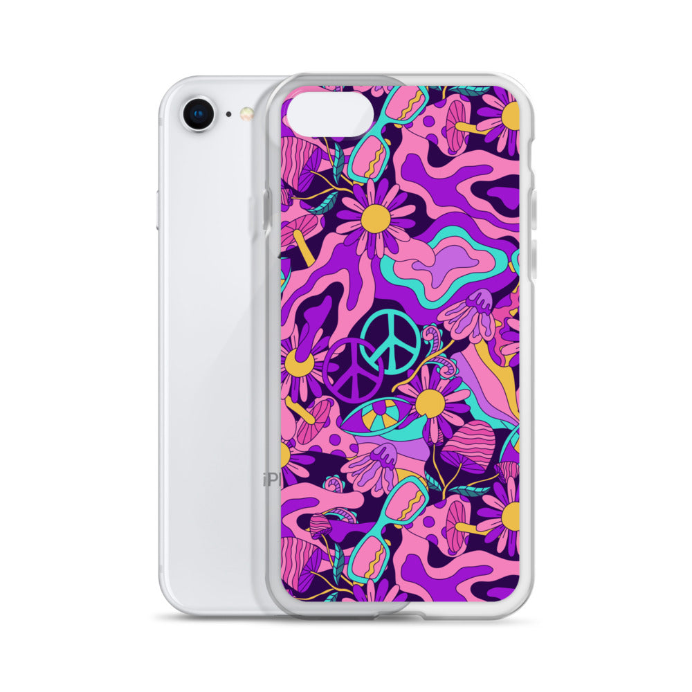 Colorful Psychedelic Pattern Clear Case for iPhone®