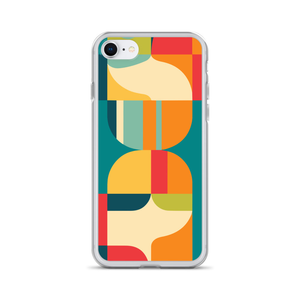 Abstract Retro Style Shapes Pattern Clear Case for iPhone®