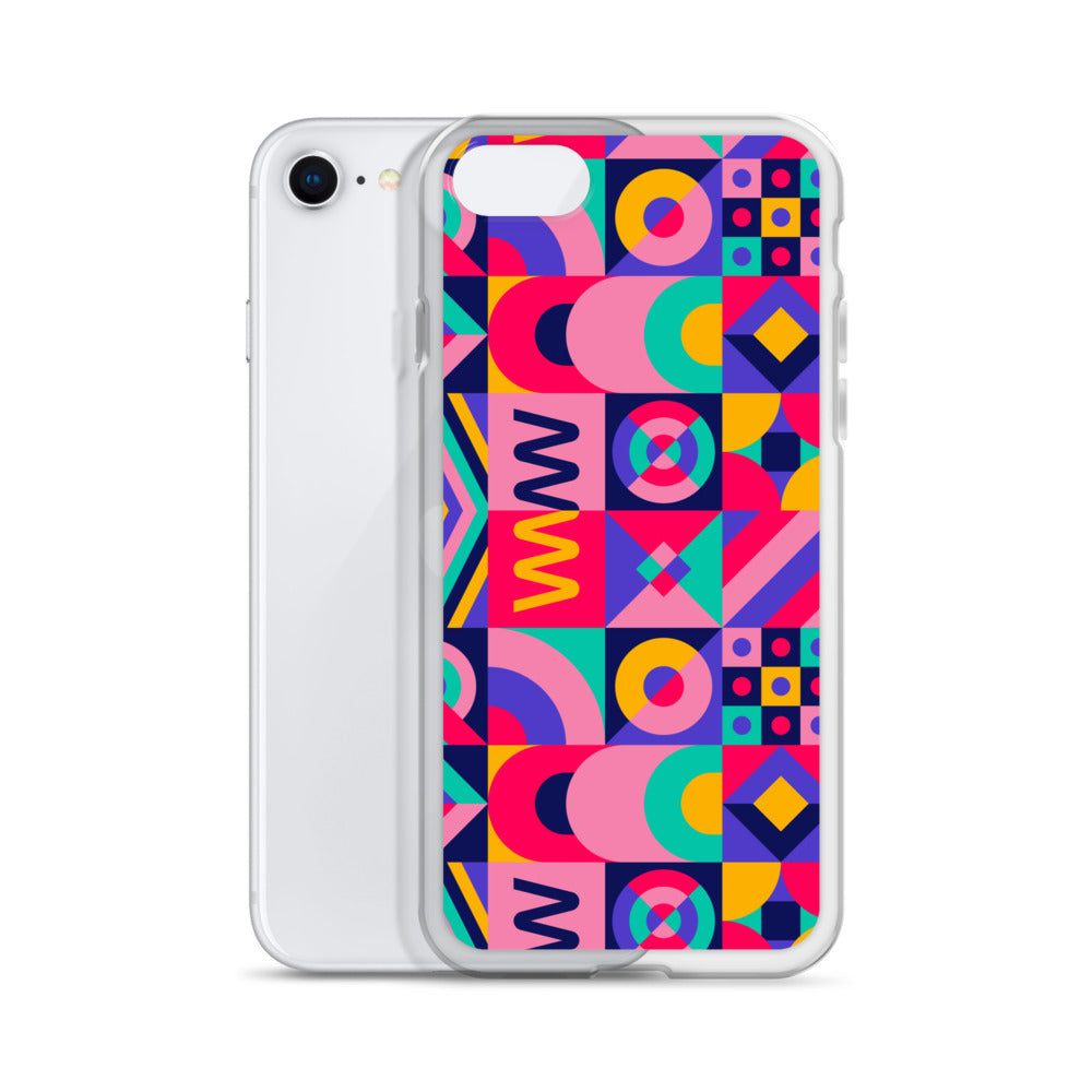 Colorful Geometric Pattern Clear Case for iPhone®