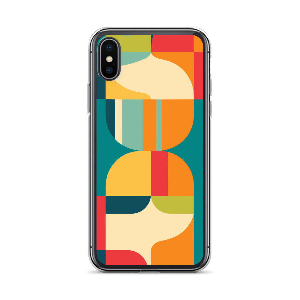 Abstract Retro Style Shapes Pattern Clear Case for iPhone®