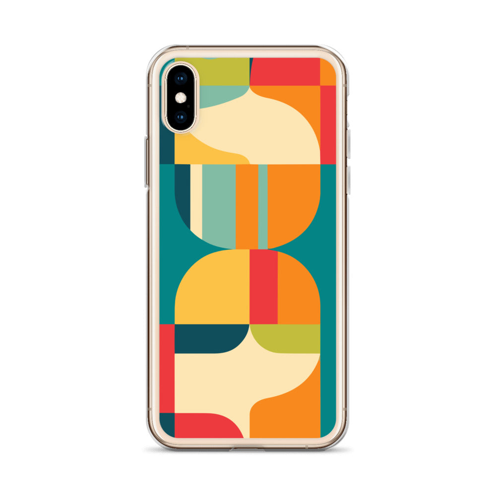 Abstract Retro Style Shapes Pattern Clear Case for iPhone®