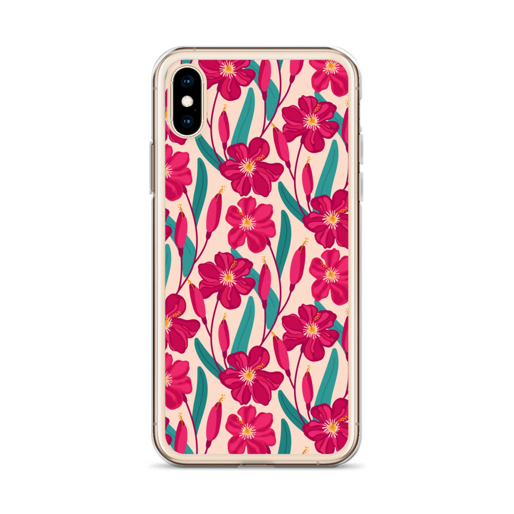 Hibiscus Flower Pattern Clear Case for iPhone®