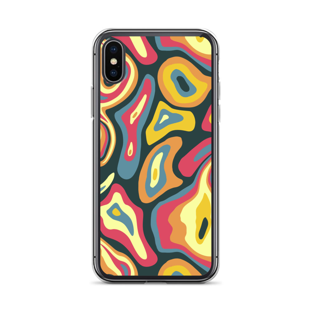 Colorful Groovy Psychedelic Pattern Clear Case for iPhone®