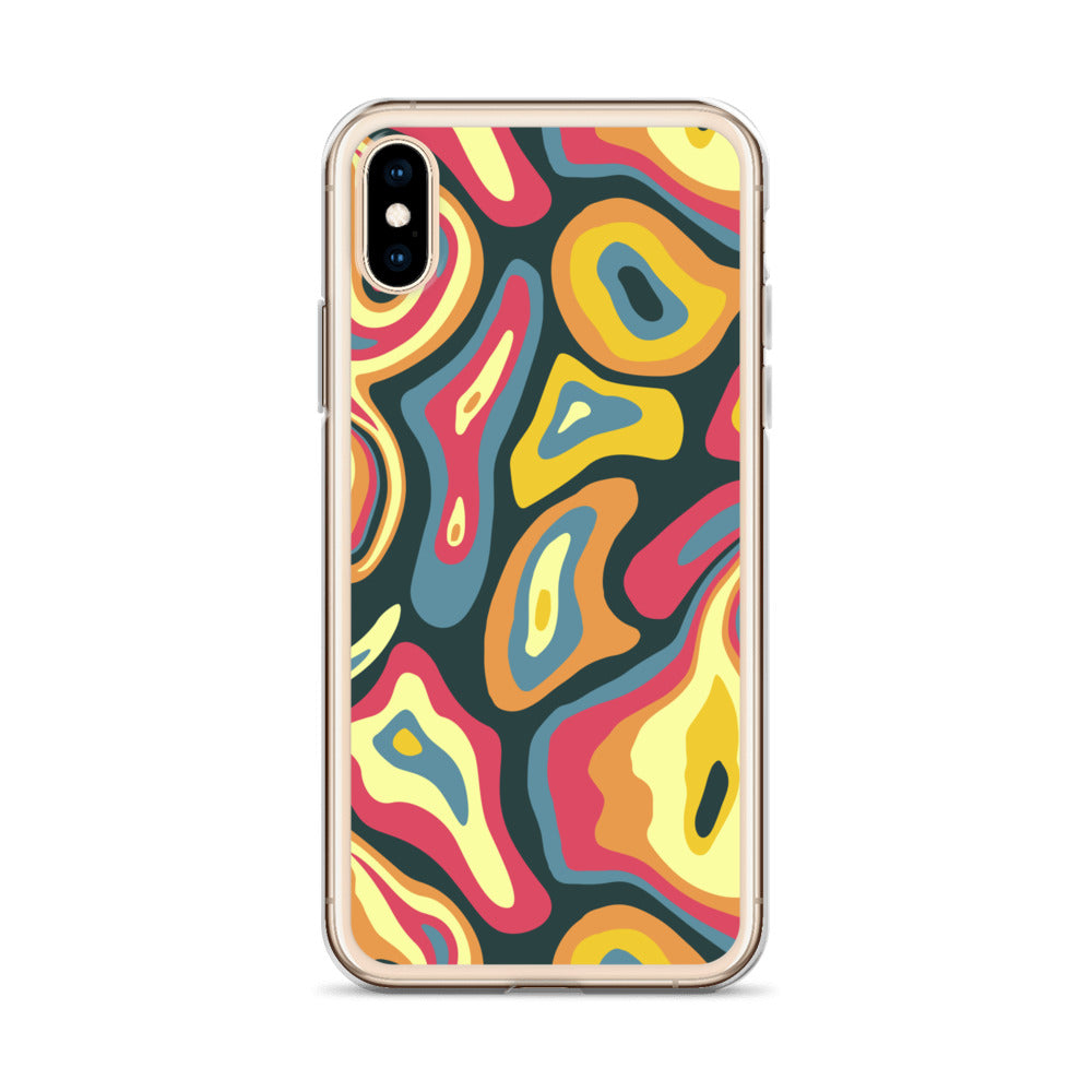 Colorful Groovy Psychedelic Pattern Clear Case for iPhone®