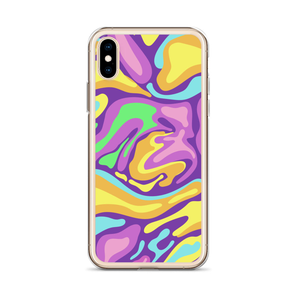 Colorful Groovy Psychedelic Wave Pattern Clear Case for iPhone®