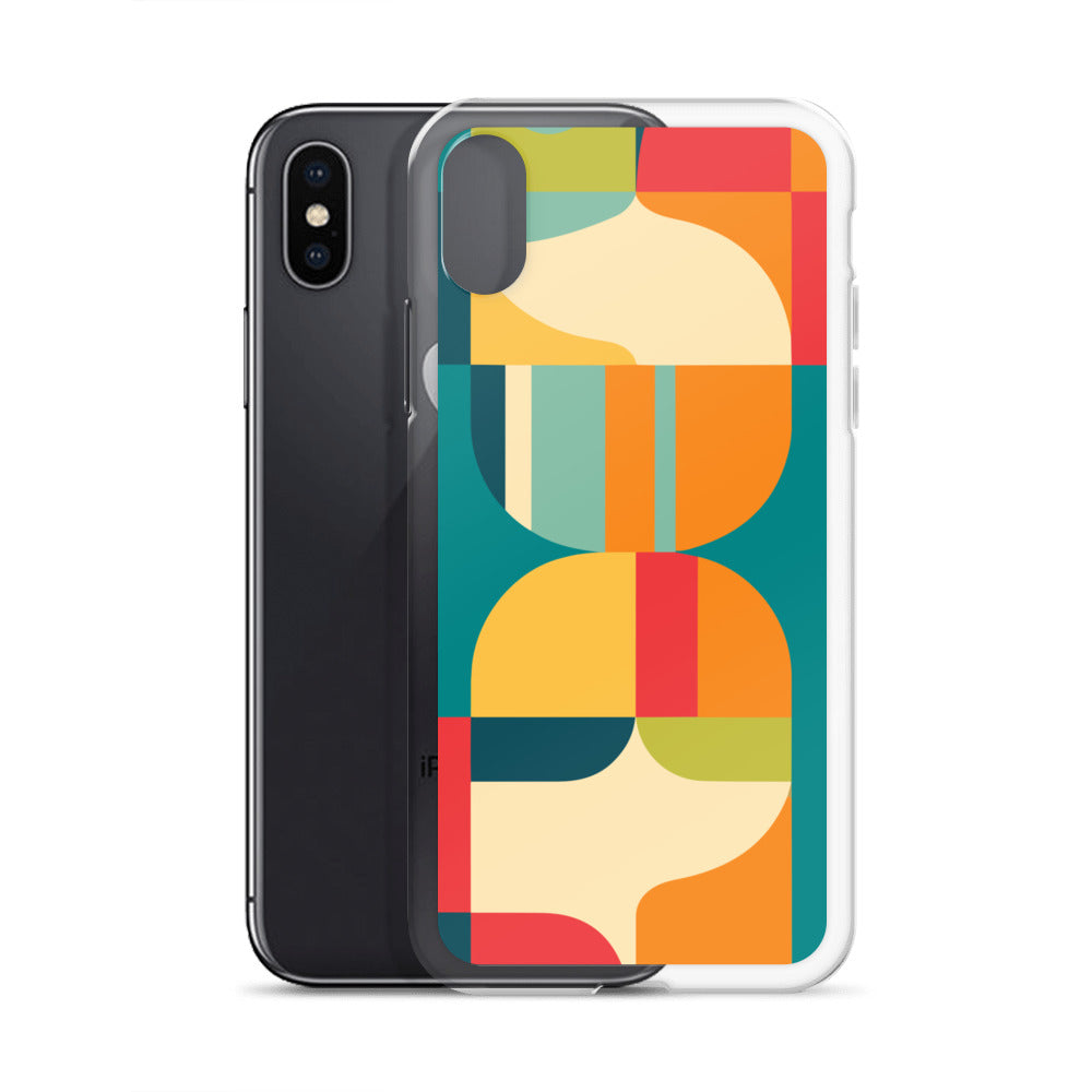 Abstract Retro Style Shapes Pattern Clear Case for iPhone®