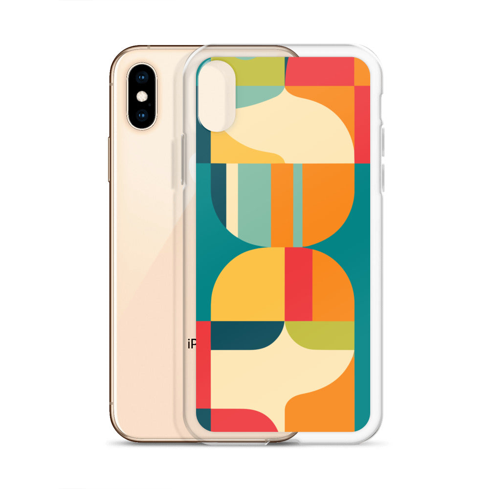 Abstract Retro Style Shapes Pattern Clear Case for iPhone®