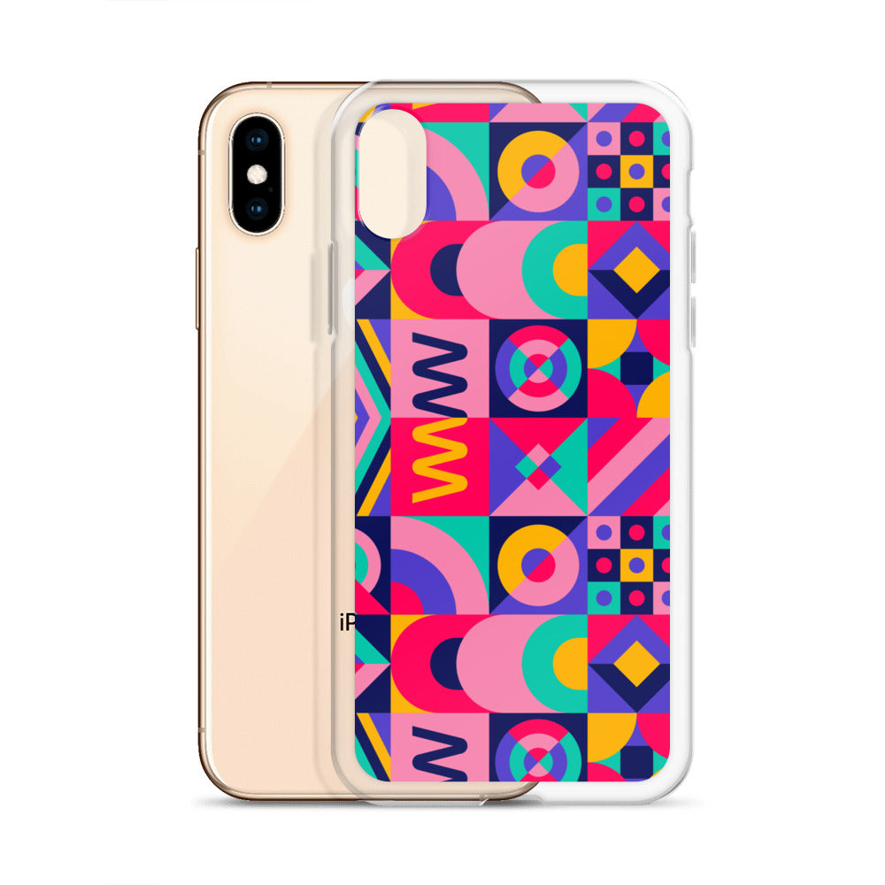 Colorful Geometric Pattern Clear Case for iPhone®