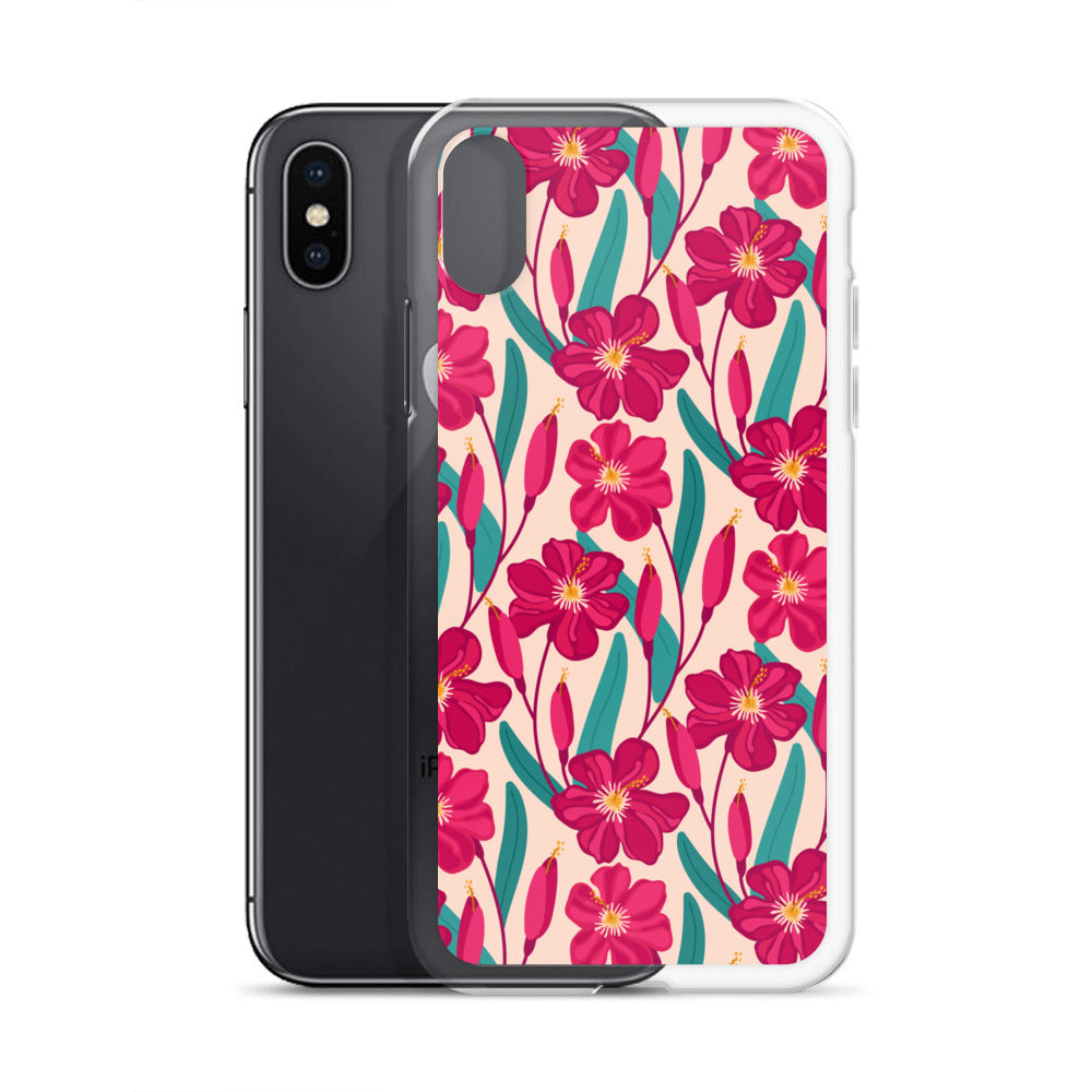 Hibiscus Flower Pattern Clear Case for iPhone®