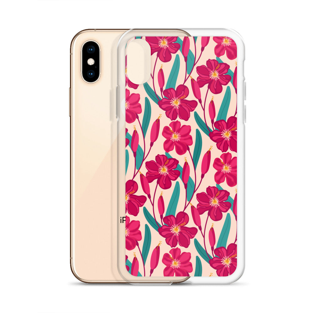 Hibiscus Flower Pattern Clear Case for iPhone®