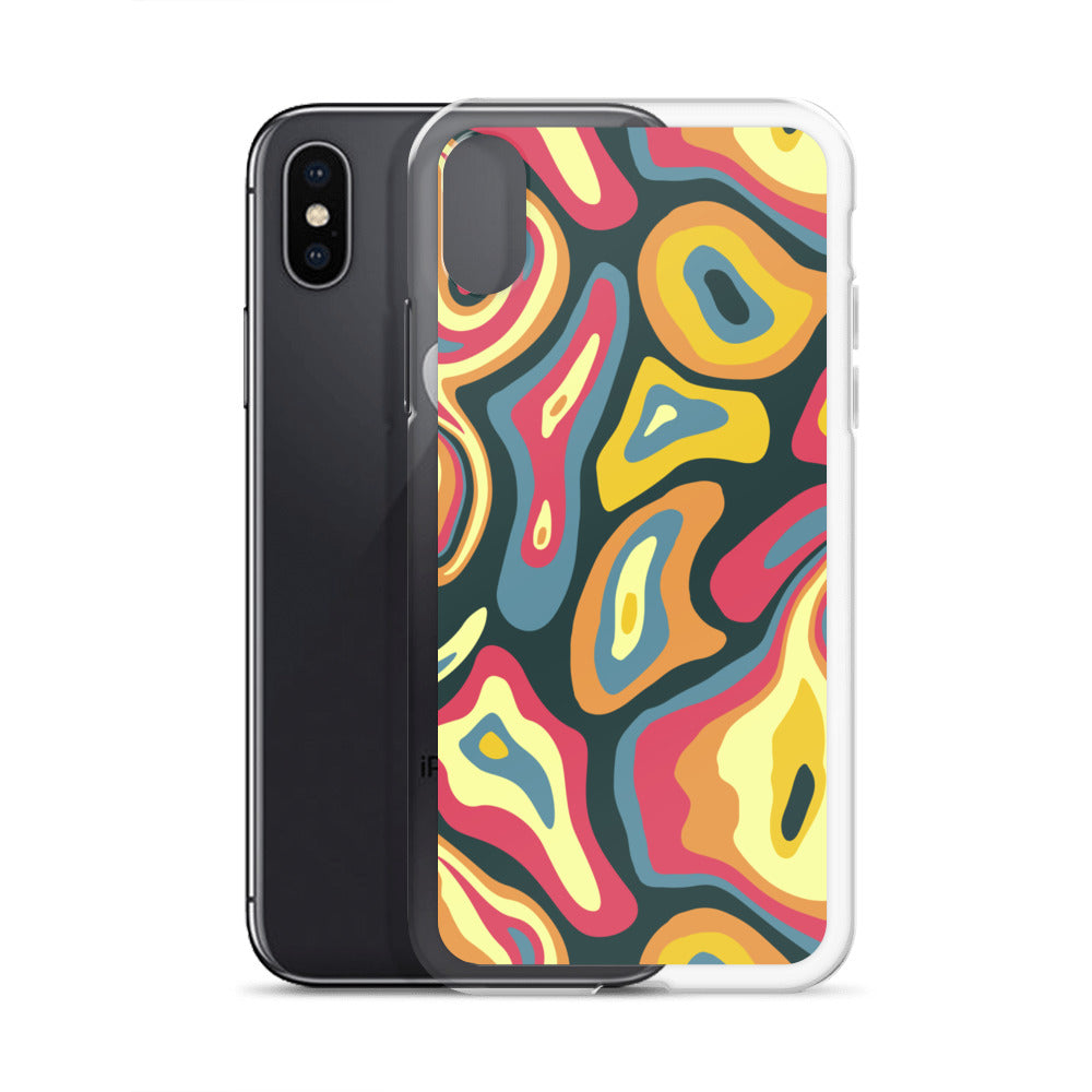 Colorful Groovy Psychedelic Pattern Clear Case for iPhone®
