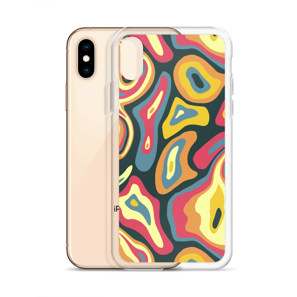 Colorful Groovy Psychedelic Pattern Clear Case for iPhone®
