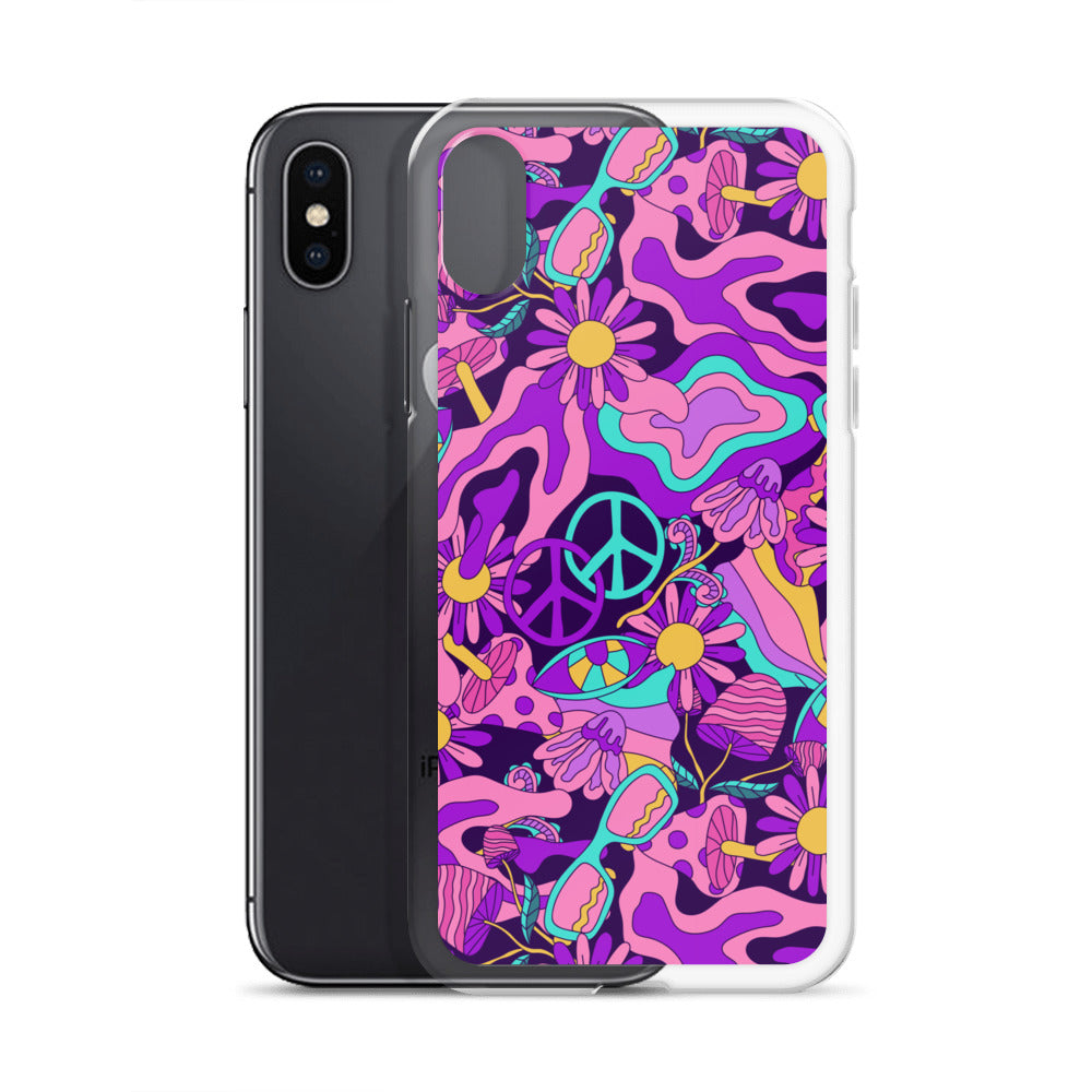 Colorful Psychedelic Pattern Clear Case for iPhone®