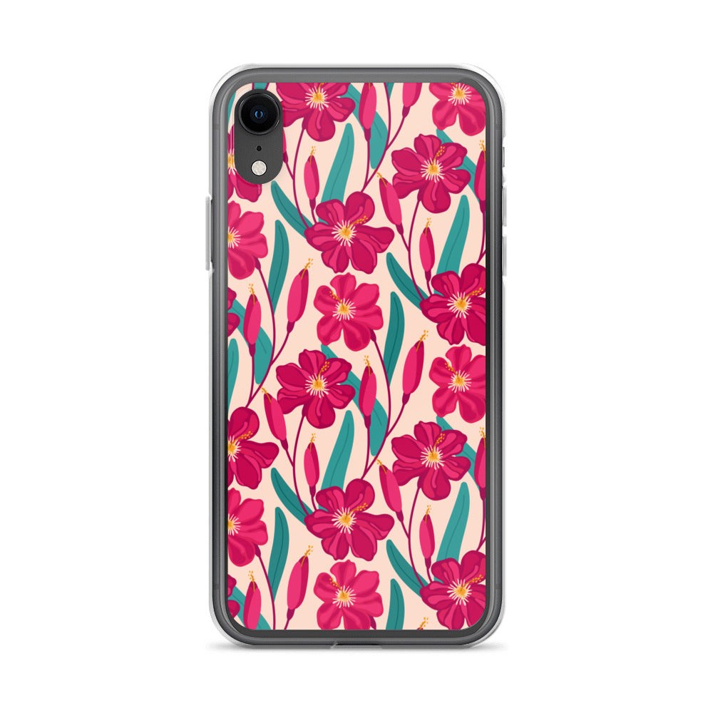 Hibiscus Flower Pattern Clear Case for iPhone®