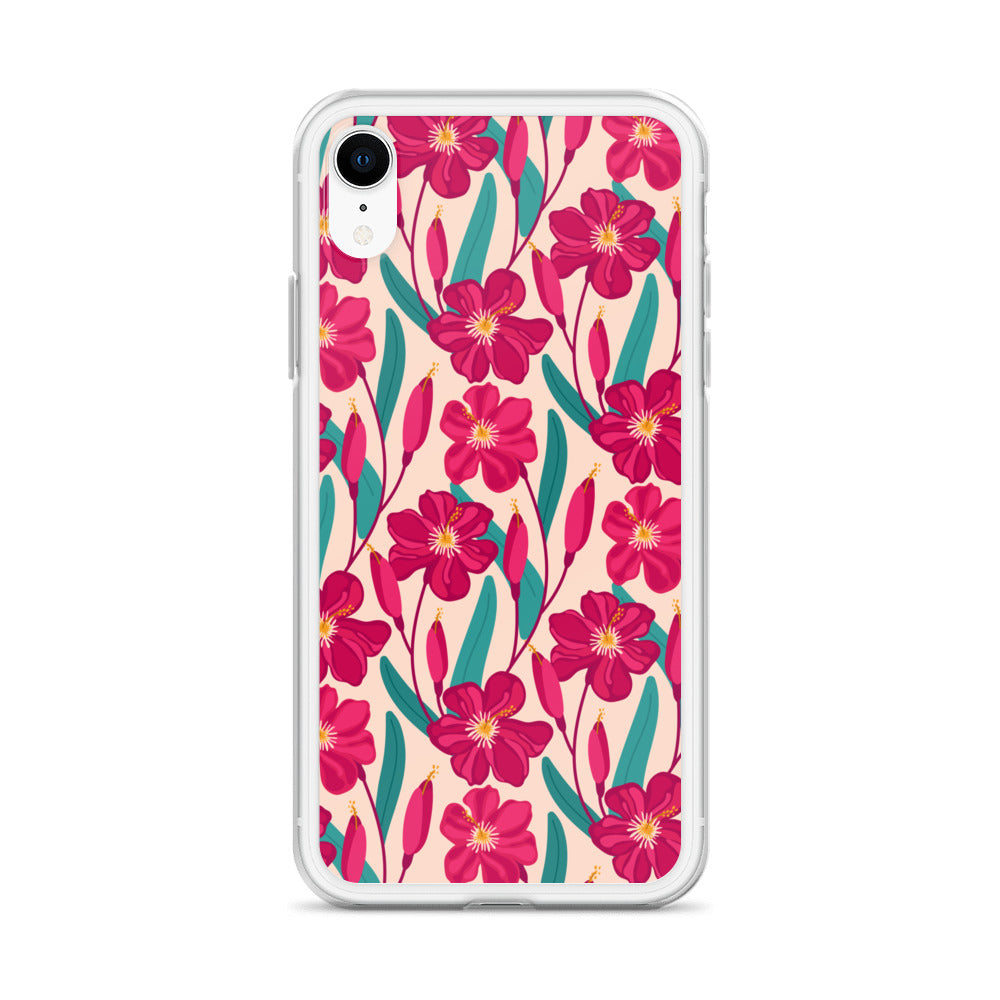 Hibiscus Flower Pattern Clear Case for iPhone®
