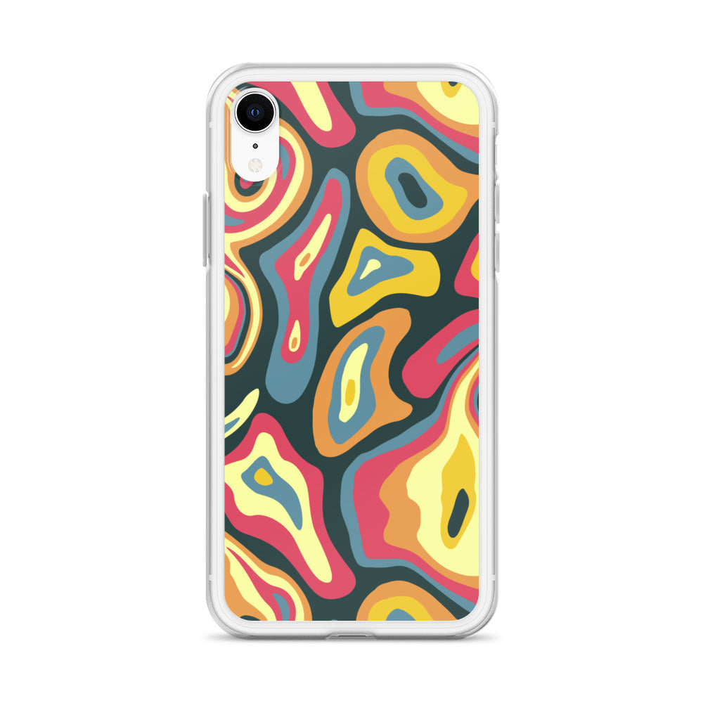 Colorful Groovy Psychedelic Pattern Clear Case for iPhone®