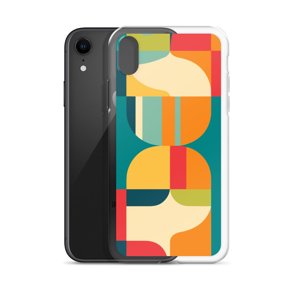 Abstract Retro Style Shapes Pattern Clear Case for iPhone®