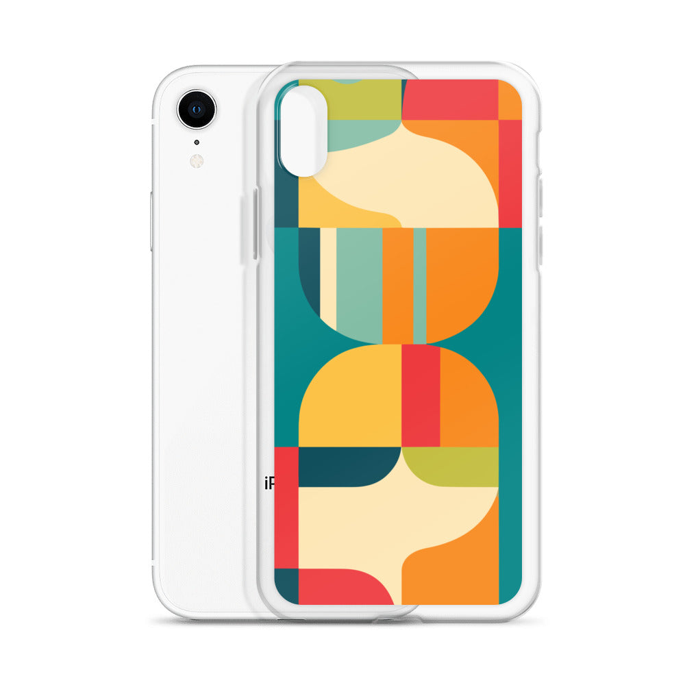 Abstract Retro Style Shapes Pattern Clear Case for iPhone®