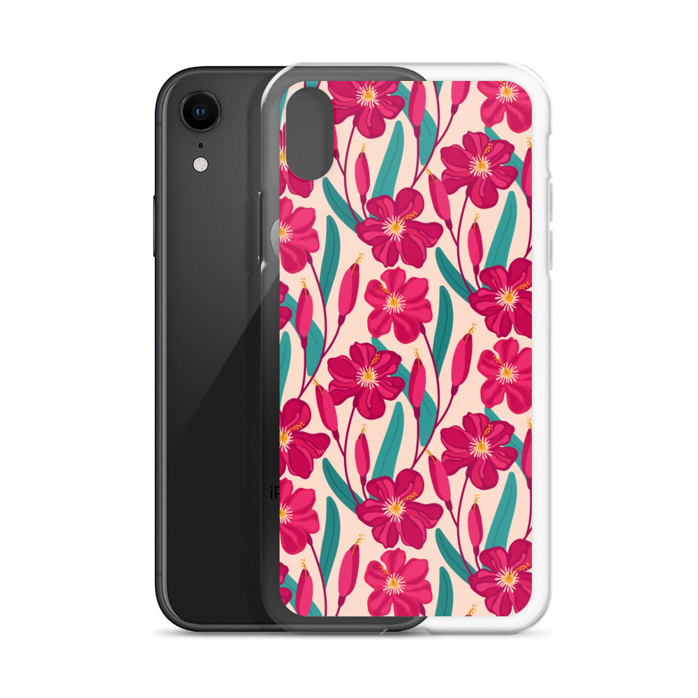 Hibiscus Flower Pattern Clear Case for iPhone®