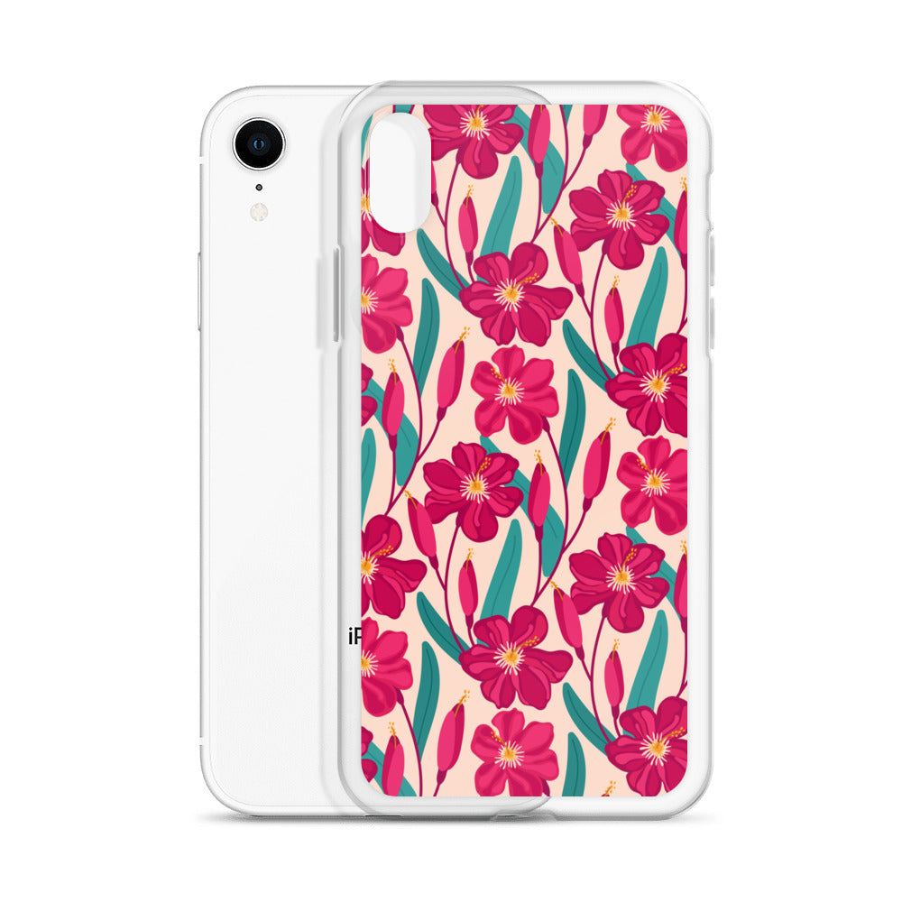 Hibiscus Flower Pattern Clear Case for iPhone®