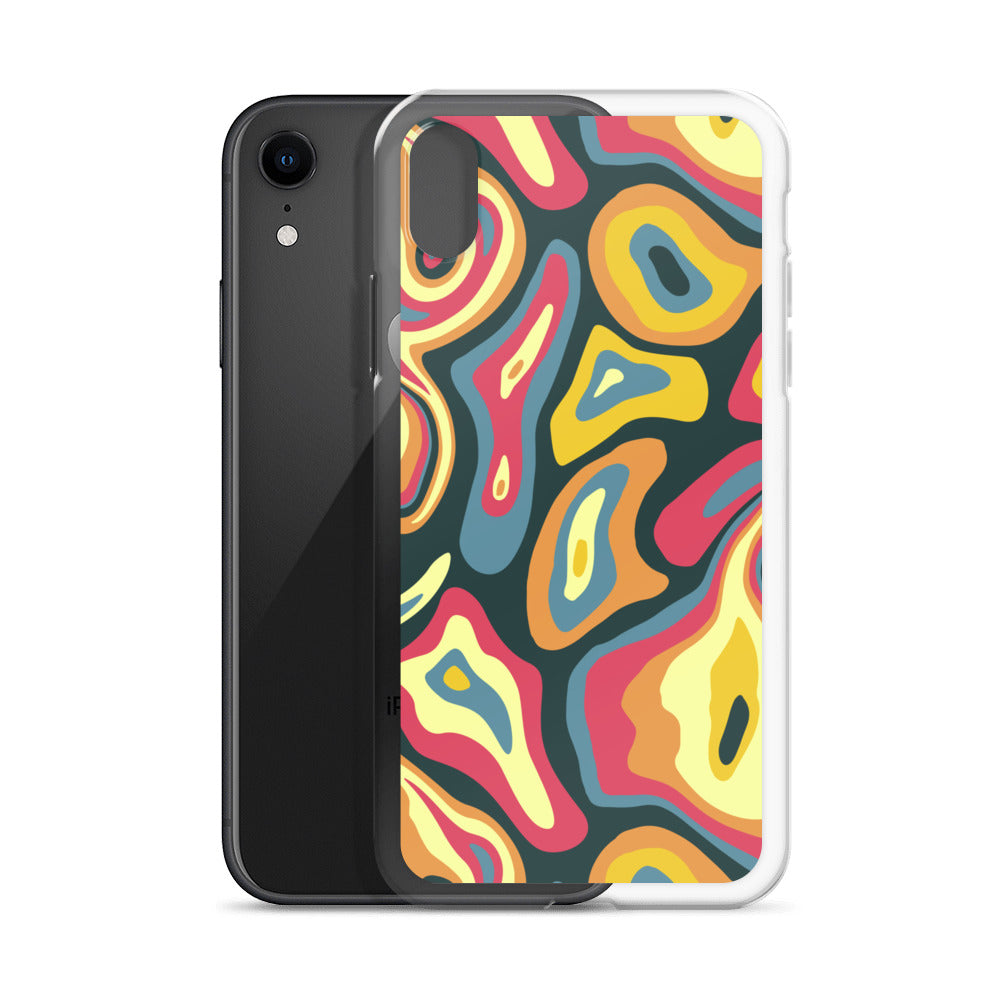 Colorful Groovy Psychedelic Pattern Clear Case for iPhone®