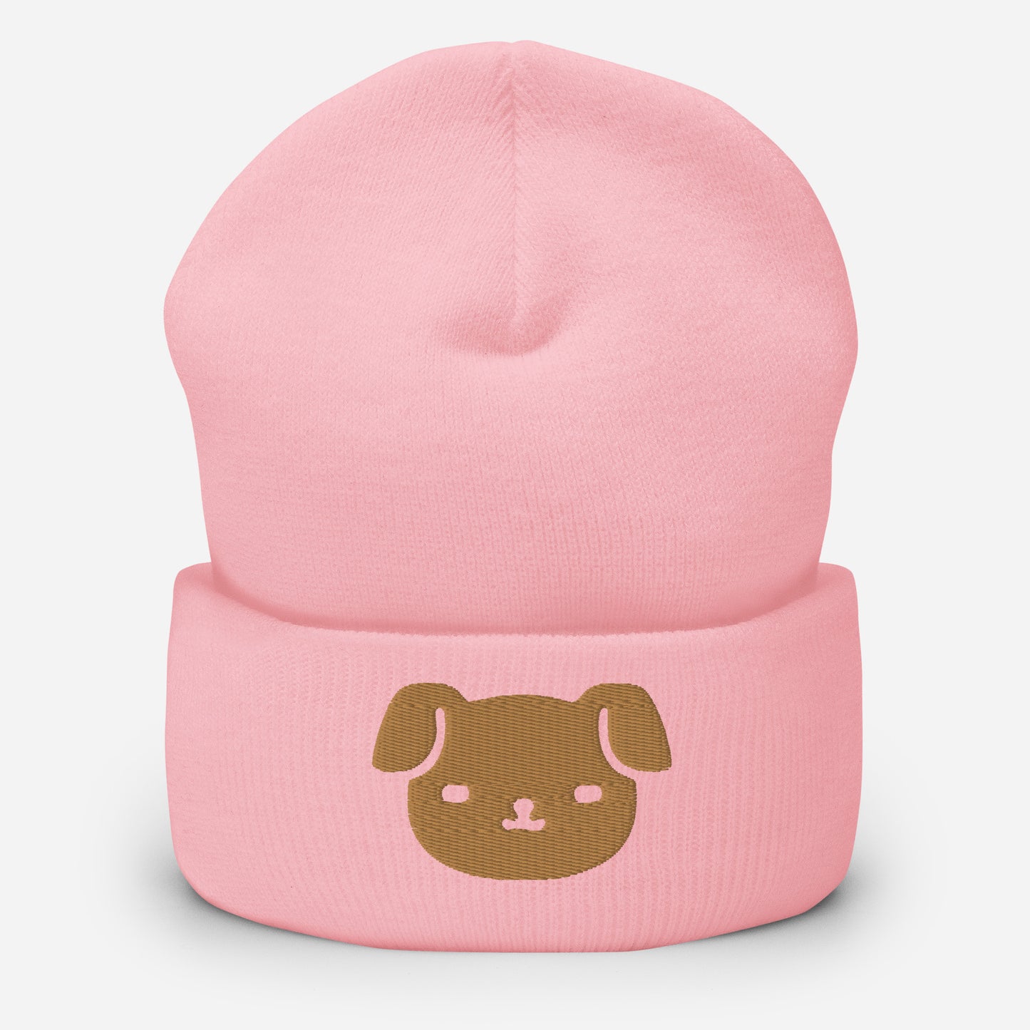 Puppy Dog Beanie Cap, Embroidered Dog Lover Cuffed Beanie, Handmade Unisex Slouchy Cartoon Dog Gift Hat Cap