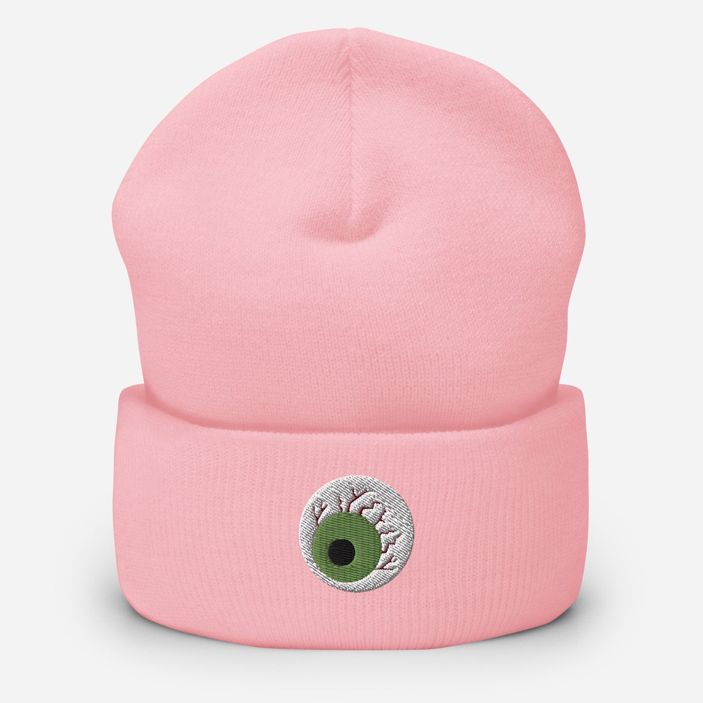 Halloween Zombie Eyeball Beanie Cap, Embroidered Spooky Season Cuffed Beanie, Handmade Unisex Slouchy Scary Eye Gift Hat Cap