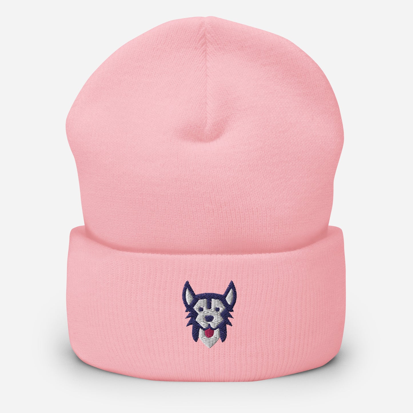 Siberian Husky Beanie Cap, Embroidered Husky Sibe Dog Lover Cuffed Beanie, Handmade Unisex Sled Dog Slouchy Chukcha Dogs Gift Hat Cap