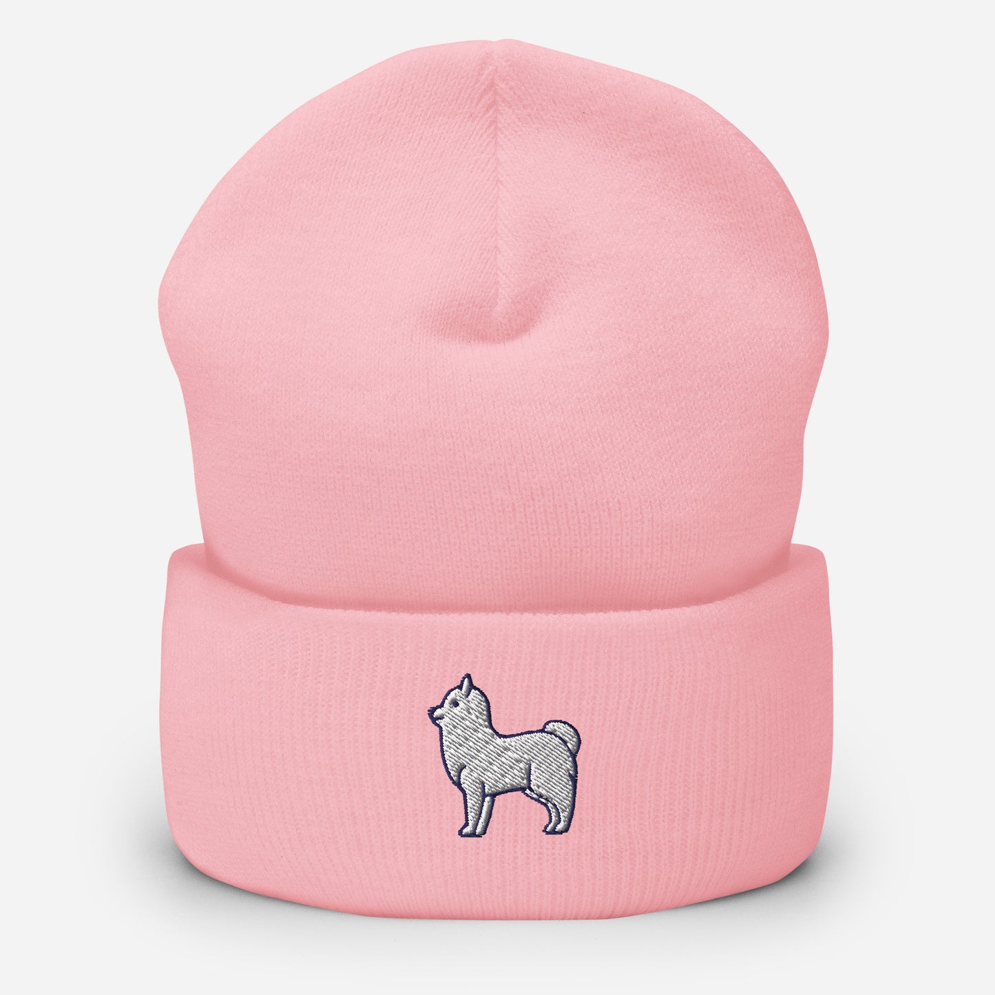 Pomeranian Dog Beanie Cap, Embroidered Dog Lover Cuffed Beanie, Handmade Unisex Slouchy Pom Dogs Gift Hat Cap