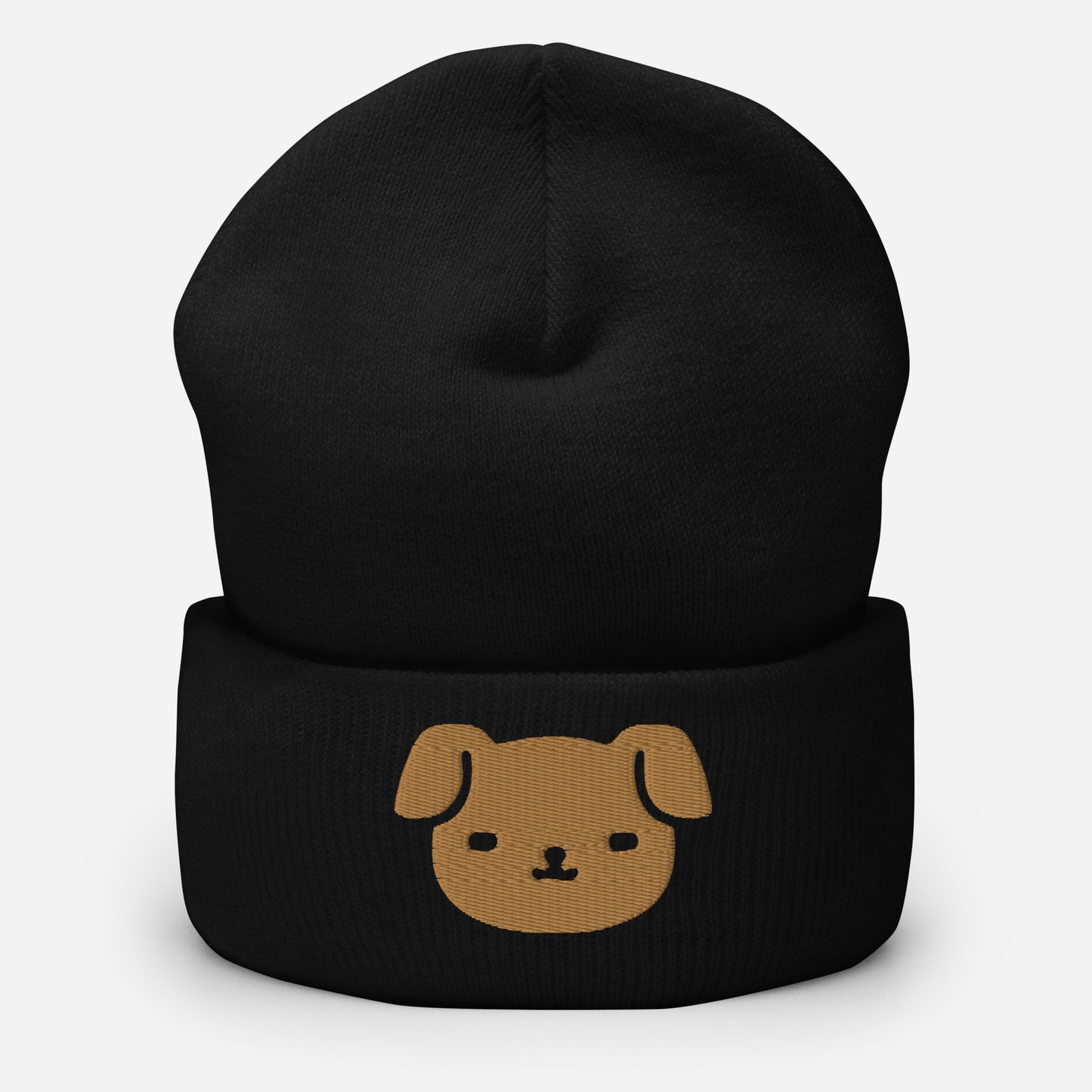 Puppy Dog Beanie Cap, Embroidered Dog Lover Cuffed Beanie, Handmade Unisex Slouchy Cartoon Dog Gift Hat Cap