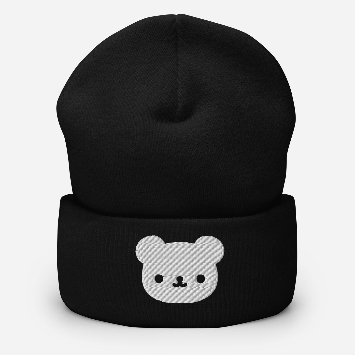 Polar Bear Beanie Cap, Embroidered Wild Animal Cuffed Beanie, Handmade Unisex Slouchy Cartoon Bear Gift Hat Cap