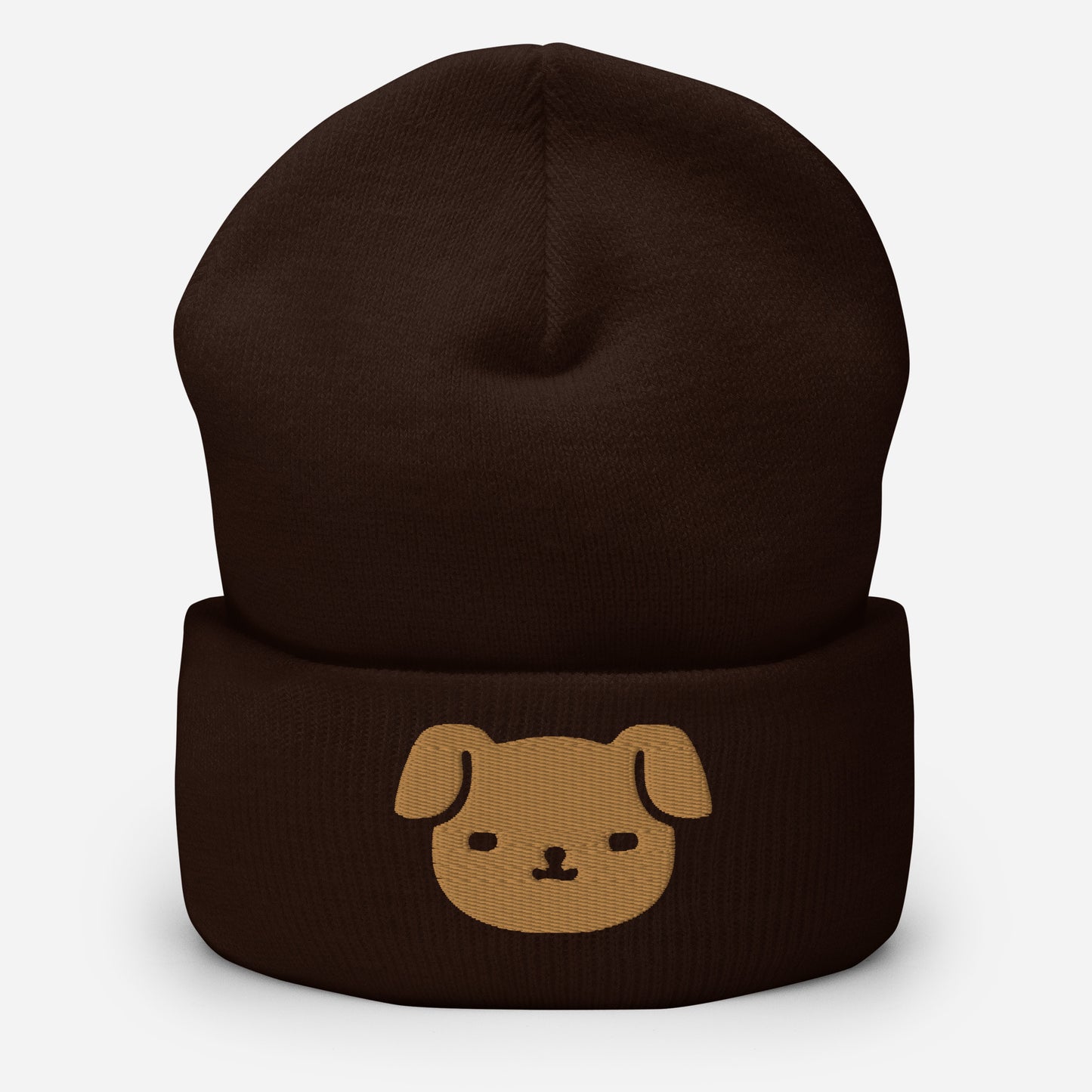 Puppy Dog Beanie Cap, Embroidered Dog Lover Cuffed Beanie, Handmade Unisex Slouchy Cartoon Dog Gift Hat Cap