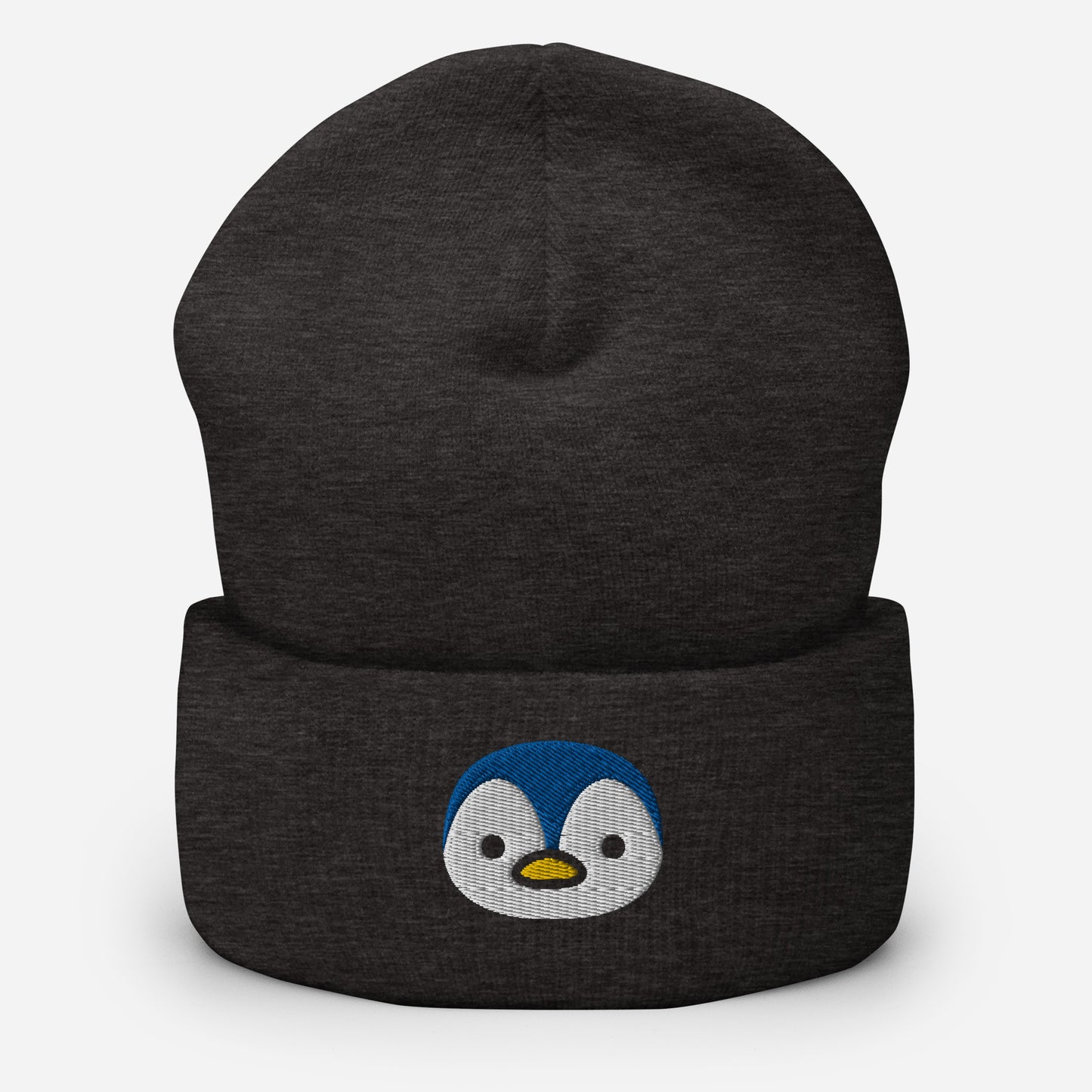 Baby Penguin Beanie Cap, Embroidered Aquatic Animal Cuffed Beanie, Handmade Unisex Slouchy Flightless Birds Gift Hat Cap