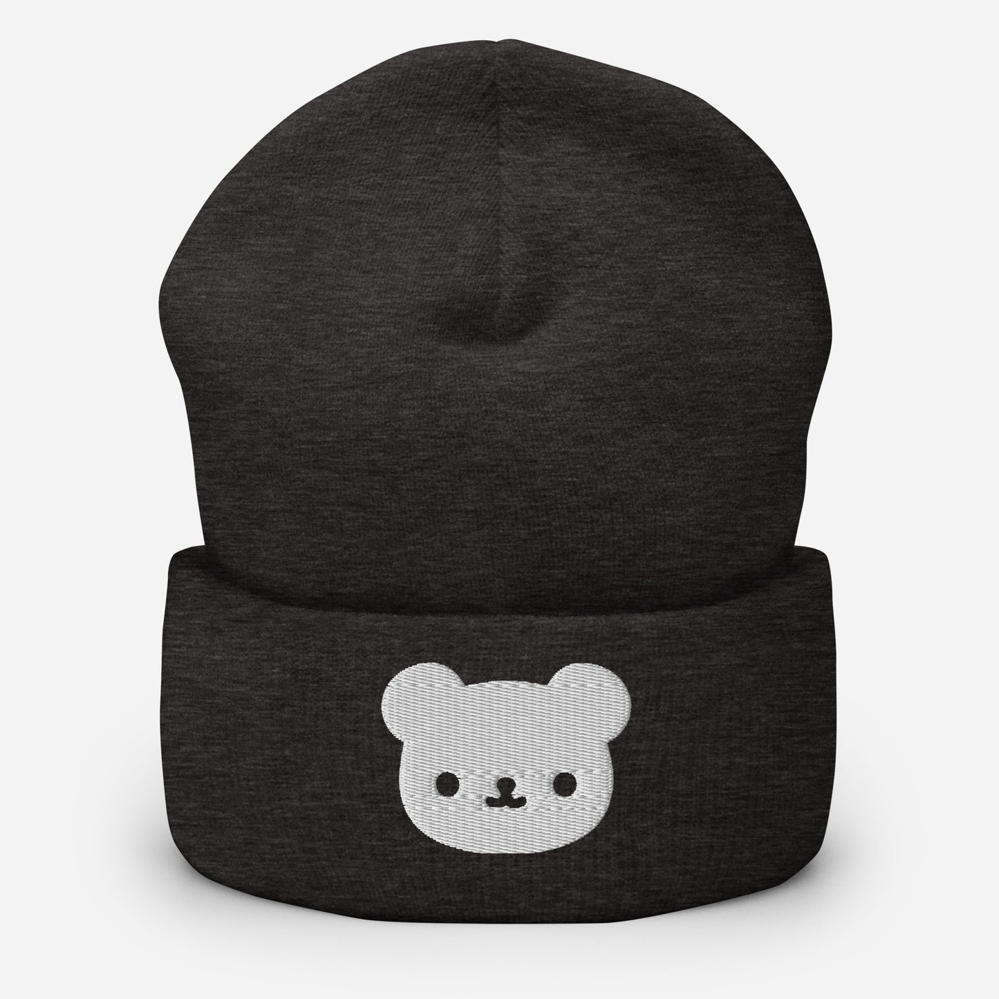 Polar Bear Beanie Cap, Embroidered Wild Animal Cuffed Beanie, Handmade Unisex Slouchy Cartoon Bear Gift Hat Cap